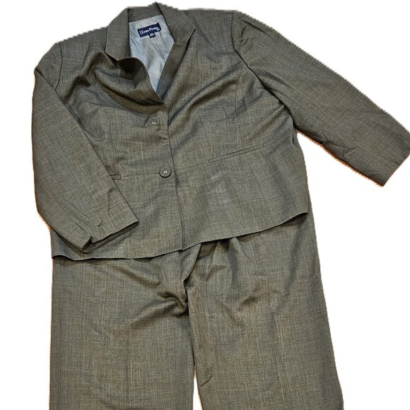 24W Olive Pant Suit Evan Picone - Picture 1 of 9